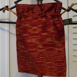 GORGEOUS RED AND GOLD SILK BAG